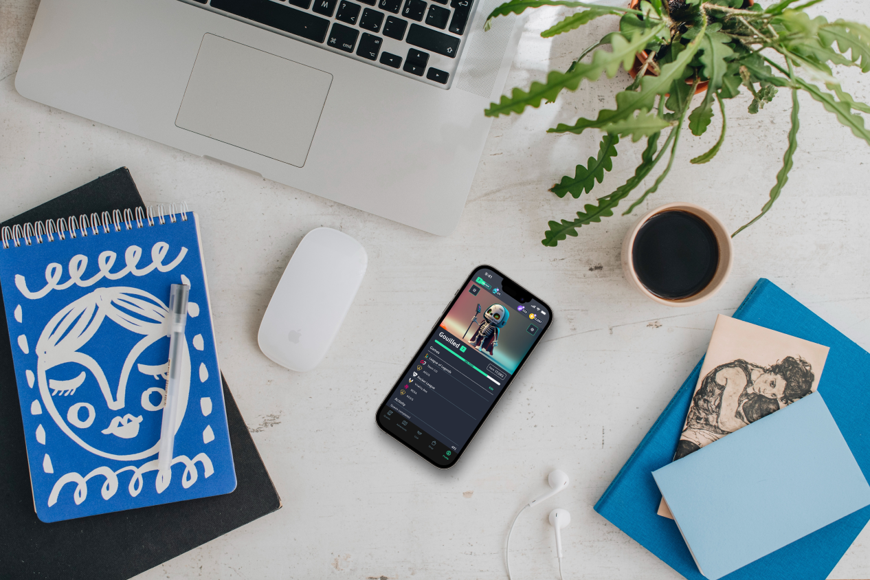 Digital product mockup, App on a desk